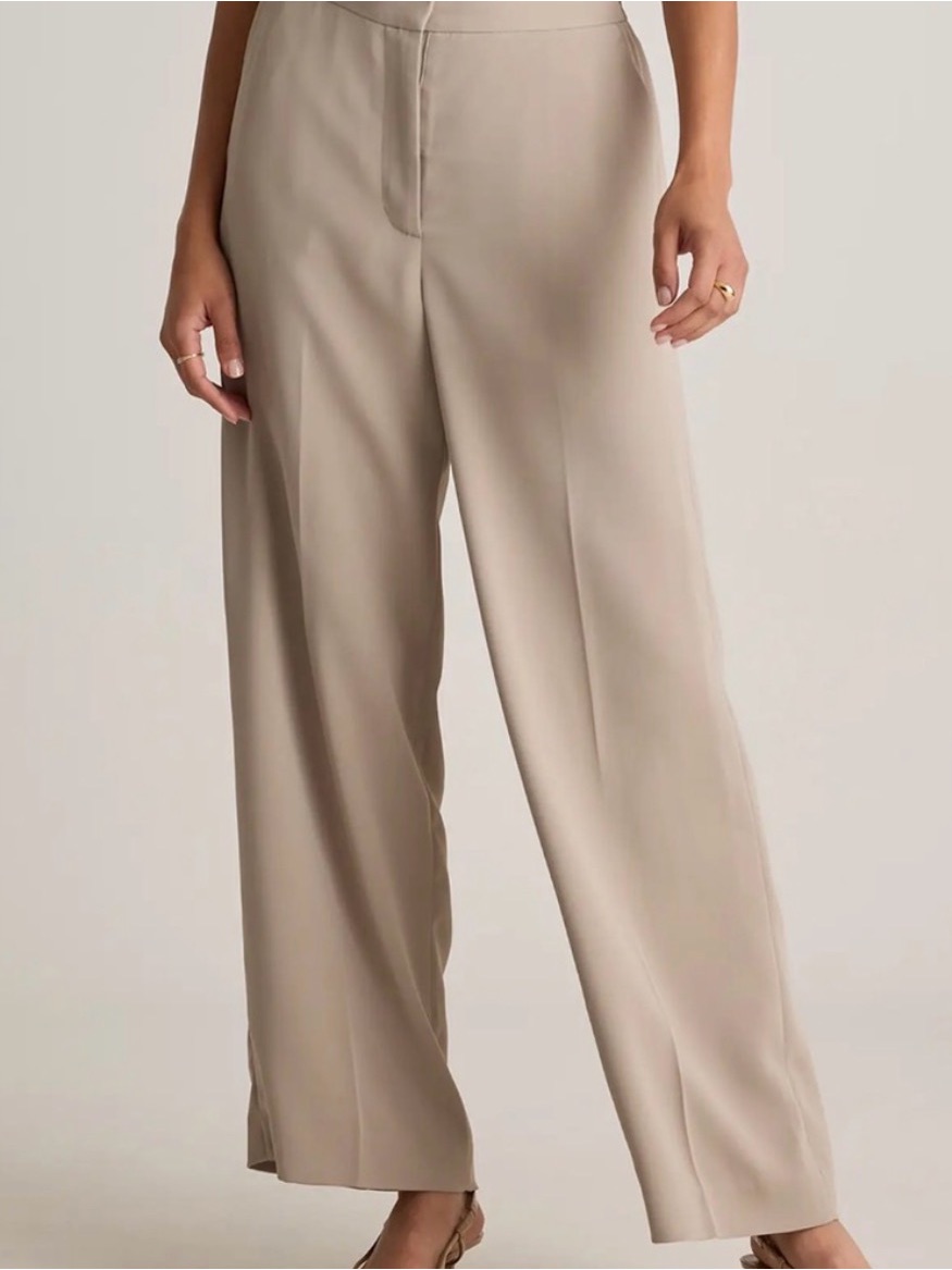Stretch Crepe Classic Trouser Pants In Morel Grey